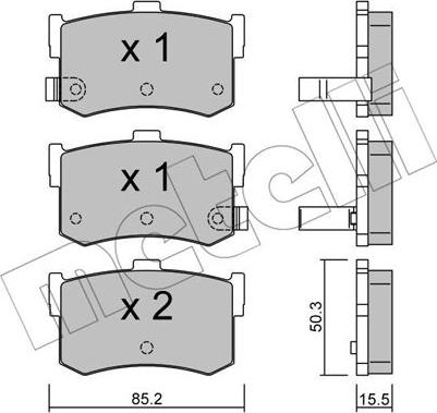 Metelli 22-0187-0 - Тормозные колодки, дисковые, комплект unicars.by