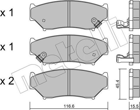 Metelli 22-0136-0 - Тормозные колодки, дисковые, комплект unicars.by