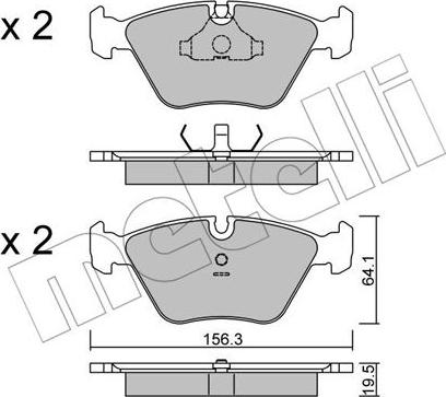 Metelli 22-0122-0 - Тормозные колодки, дисковые, комплект unicars.by