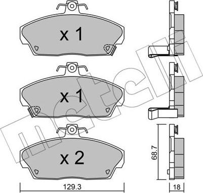 Metelli 22-0174-0 - Тормозные колодки, дисковые, комплект unicars.by