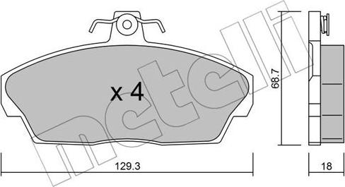 Metelli 22-0174-1 - Тормозные колодки, дисковые, комплект unicars.by