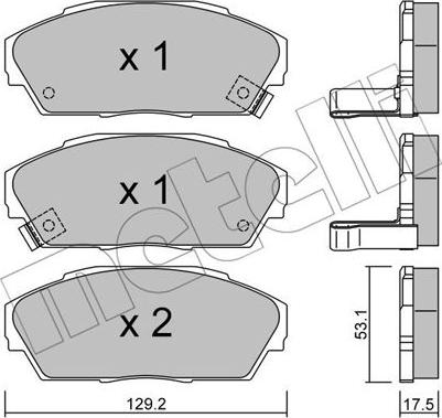 Metelli 22-0171-0 - Тормозные колодки, дисковые, комплект unicars.by