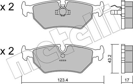 Metelli 22-0178-0 - Тормозные колодки, дисковые, комплект unicars.by