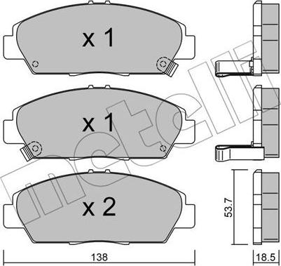 Metelli 22-0172-0 - Тормозные колодки, дисковые, комплект unicars.by