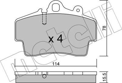 Metelli 22-0891-0 - Тормозные колодки, дисковые, комплект unicars.by