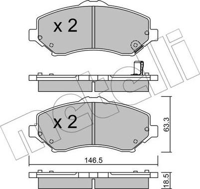 Metelli 22-0862-1 - Тормозные колодки, дисковые, комплект unicars.by