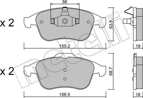 Metelli 22-0803-1 - Тормозные колодки, дисковые, комплект unicars.by