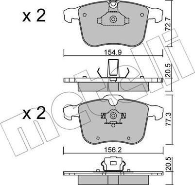 Metelli 22-0813-0 - Тормозные колодки, дисковые, комплект unicars.by