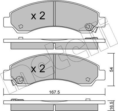 Metelli 22-0888-0 - Тормозные колодки, дисковые, комплект unicars.by