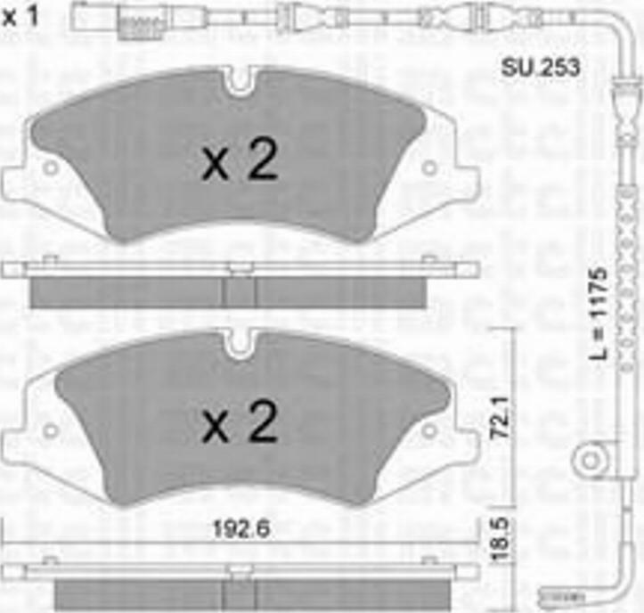 Metelli 2208360K - Тормозные колодки, дисковые, комплект unicars.by