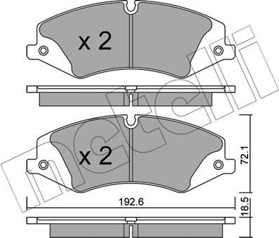 Metelli 22-0836-0 - Тормозные колодки, дисковые, комплект unicars.by