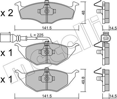 Metelli 22-0345-1 - Тормозные колодки, дисковые, комплект unicars.by