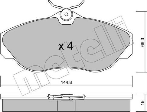 Metelli 22-0350-0 - Тормозные колодки, дисковые, комплект unicars.by