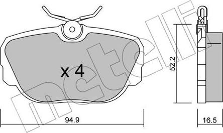 Metelli 22-0351-0 - Тормозные колодки, дисковые, комплект unicars.by