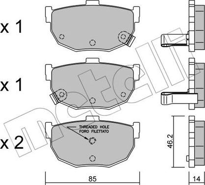 Metelli 22-0362-1 - Тормозные колодки, дисковые, комплект unicars.by