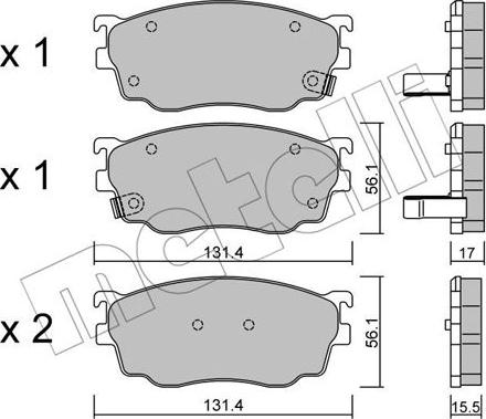 Metelli 22-0301-0 - Тормозные колодки, дисковые, комплект unicars.by