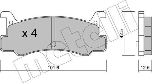 Metelli 22-0389-0 - Тормозные колодки, дисковые, комплект unicars.by