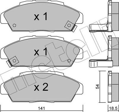 Metelli 22-0385-0 - Тормозные колодки, дисковые, комплект unicars.by