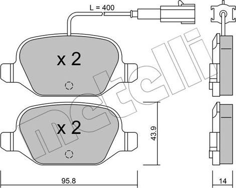 Metelli 22-0324-3 - Тормозные колодки, дисковые, комплект unicars.by