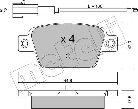 Metelli 22-0323-1 - Тормозные колодки, дисковые, комплект unicars.by