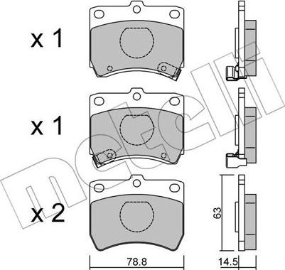 Metelli 22-0370-0 - Тормозные колодки, дисковые, комплект unicars.by