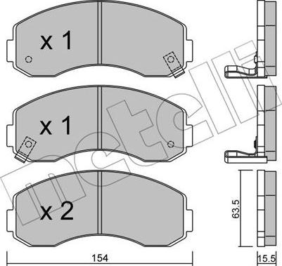 Metelli 22-0377-0 - Тормозные колодки, дисковые, комплект unicars.by