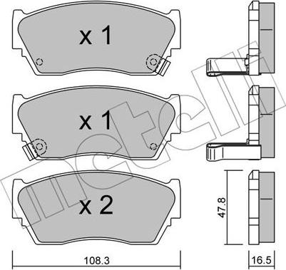 Metelli 22-0246-1 - Тормозные колодки, дисковые, комплект unicars.by