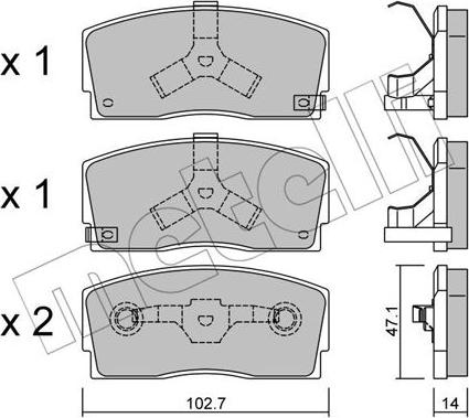 Metelli 22-0240-0 - Тормозные колодки, дисковые, комплект unicars.by