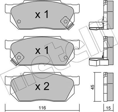 Metelli 22-0247-1 - Тормозные колодки, дисковые, комплект unicars.by