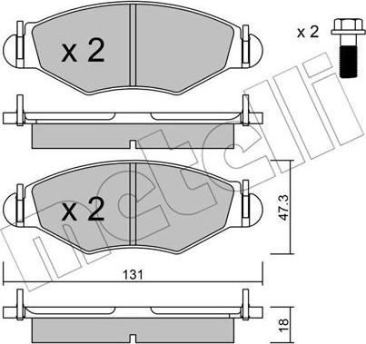 Metelli 22-0254-1 - Тормозные колодки, дисковые, комплект unicars.by