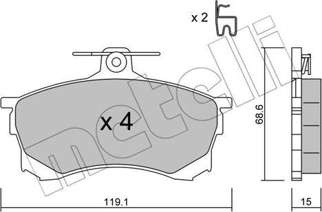 Metelli 22-0250-0 - Тормозные колодки, дисковые, комплект unicars.by