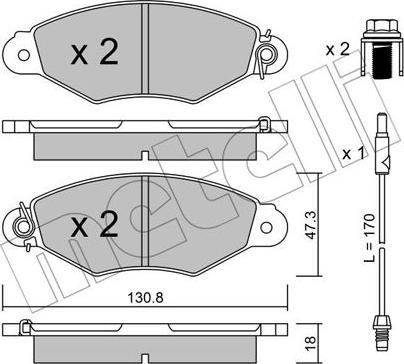 Metelli 22-0253-1 - Тормозные колодки, дисковые, комплект unicars.by