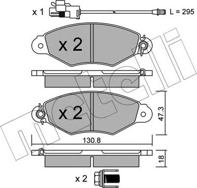 Metelli 22-0253-2 - Тормозные колодки, дисковые, комплект unicars.by