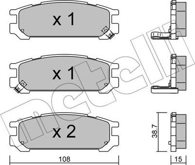 Metelli 22-0204-0 - Тормозные колодки, дисковые, комплект unicars.by