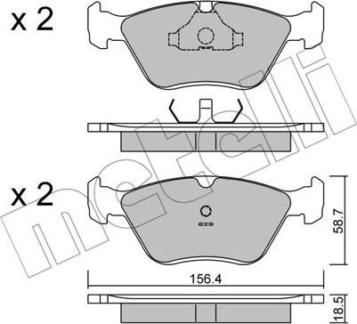 Metelli 22-0205-0 - Тормозные колодки, дисковые, комплект unicars.by