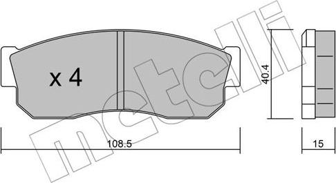 Metelli 22-0202-0 - Тормозные колодки, дисковые, комплект unicars.by