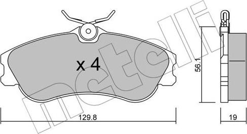 Metelli 22-0217-1 - Тормозные колодки, дисковые, комплект unicars.by