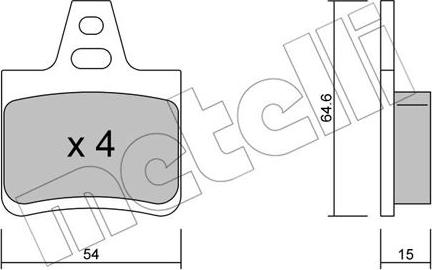 Metelli 22-0285-0 - Тормозные колодки, дисковые, комплект unicars.by