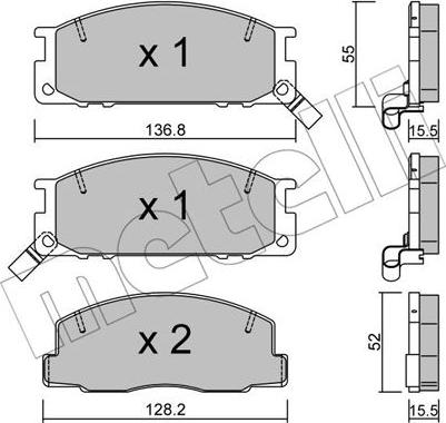 Metelli 22-0280-0 - Тормозные колодки, дисковые, комплект unicars.by