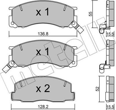 Metelli 22-0281-0 - Тормозные колодки, дисковые, комплект unicars.by