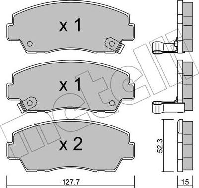 Metelli 22-0283-0 - Тормозные колодки, дисковые, комплект unicars.by