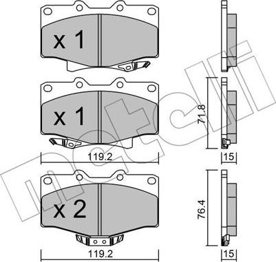 Metelli 22-0282-0 - Тормозные колодки, дисковые, комплект unicars.by