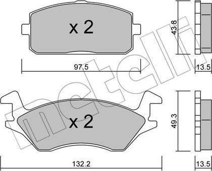 Metelli 22-0234-0 - Тормозные колодки, дисковые, комплект unicars.by