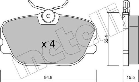 Metelli 22-0235-0 - Тормозные колодки, дисковые, комплект unicars.by