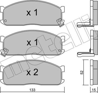 Metelli 22-0232-1 - Тормозные колодки, дисковые, комплект unicars.by