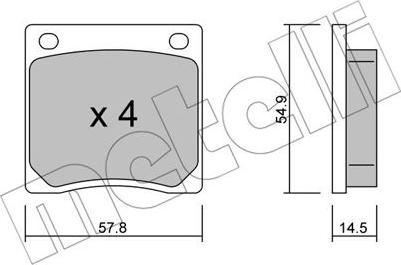 Metelli 22-0229-0 - Тормозные колодки, дисковые, комплект unicars.by