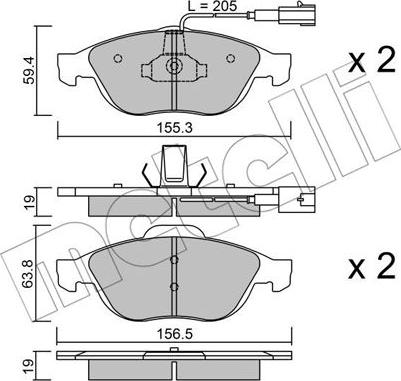 Metelli 22-0220-0 - Тормозные колодки, дисковые, комплект unicars.by