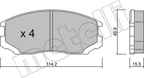 Metelli 22-0221-0 - Тормозные колодки, дисковые, комплект unicars.by