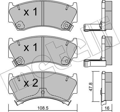 Metelli 22-0278-0 - Тормозные колодки, дисковые, комплект unicars.by