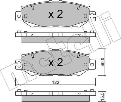 Metelli 22-0759-1 - Тормозные колодки, дисковые, комплект unicars.by